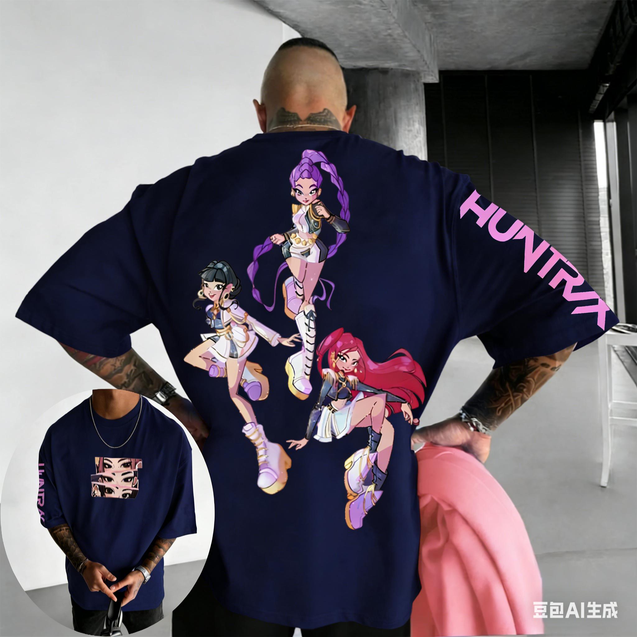 

Members of HUNTRX KPop Demon Hunter Officially Authorizes Netflix Anime Movie 2026 Summer Mens Womens Luxury Cotton Tshirt M