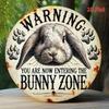 Vintage Metal Poster Rabbit Warning Sign for Home Garage Wall Decor