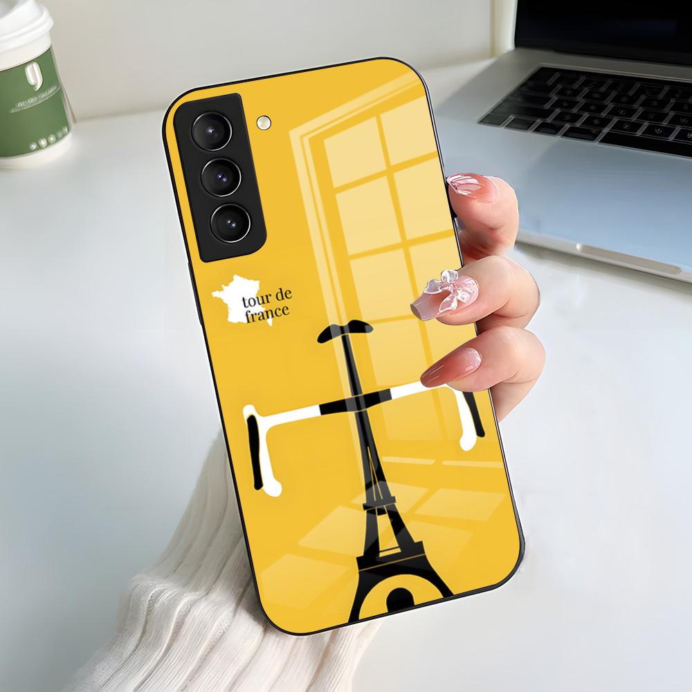 

T-Tour De France Bicycle Phone Case For Samsung S26 S25 S24 FE S23 S22 S21 Plus S20 Ultra Note20Ultra Black Glass Cover Galaxy S24 FE