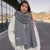 Korean Style Double-Sided Houndstooth Scarf - Warm, Versatile, and Stylish for Autumn and Winter