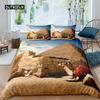 Set Copripiumino Piramide King Africano Antico Egizio Piramide Vintage Set Biancheria da Letto Poliestere Cammello Scena del Deserto Egitto Copripiumino