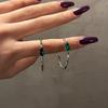 Green Zirconia Large Round C-Shape Earrings: Trendy, Simple, Fashionable Hip Hop Ear Jewelry for Women.
