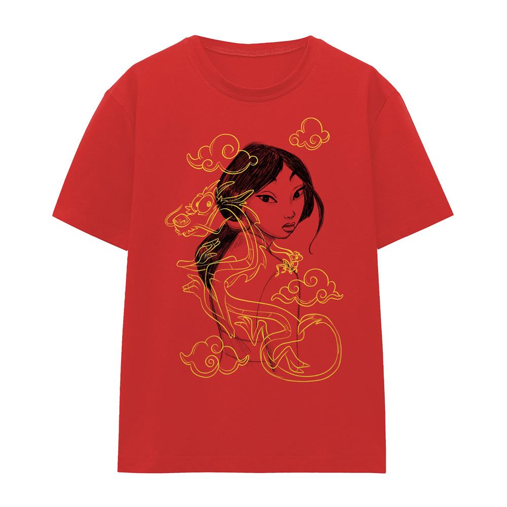 Mulan Womens/Ladies Breezy Mushu Illustration T-Shirt