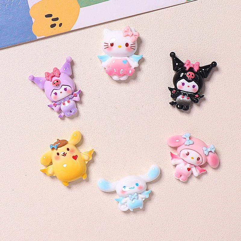 12/60PCS New Cartoon Love Angel Wings Cream Glue DIY Accessories Phone Case Hairclip Hole Shoes Accessories