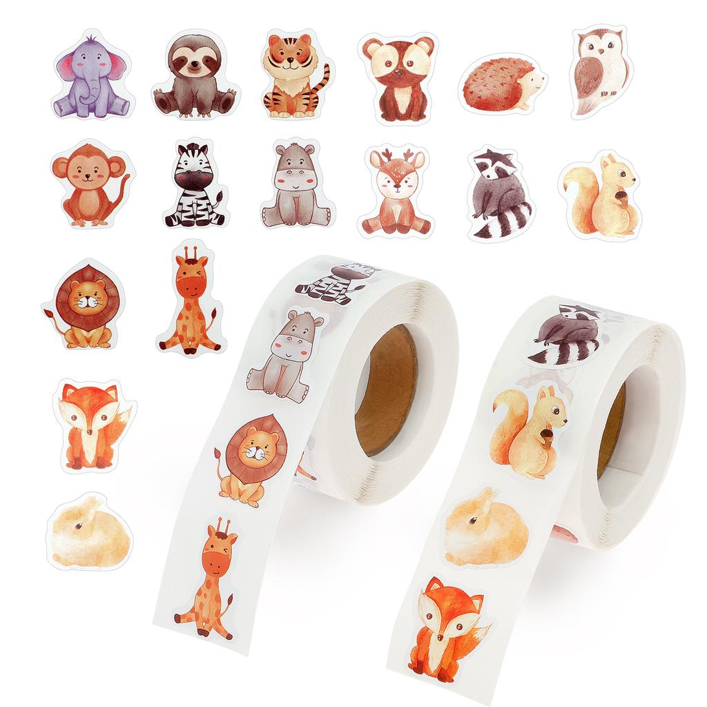 1000/9000pcs Animal Sticker Children's Motivational Sticker Different Pattern Decal for Kid Classroom Cartoon Reward Stickers