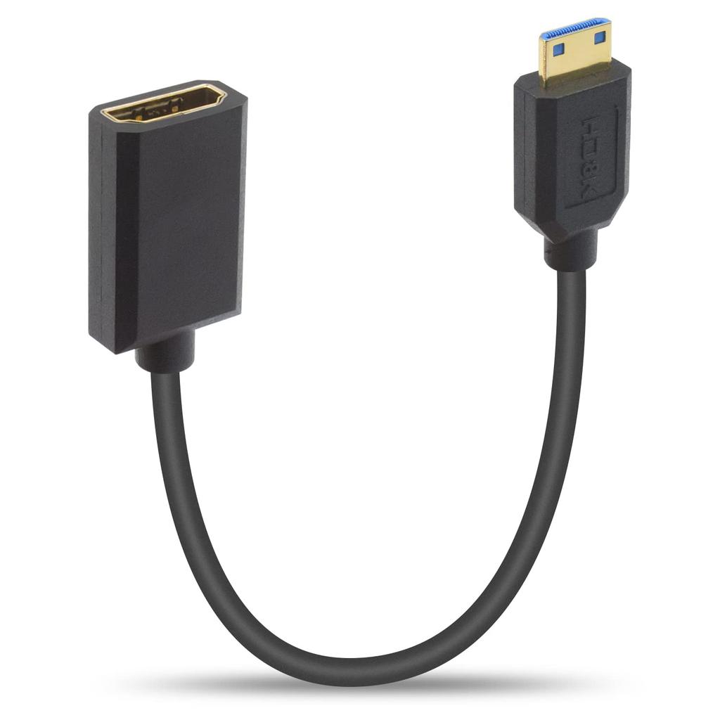 Duttek 8K Mini HDMI na HDMI Prodloužení 48Gbps Mini HDMI Samec na Samici Kabel pro Grafiku a Kabel, Ultra-tenké Kamery, Videokamery, Karty, Laptopy,