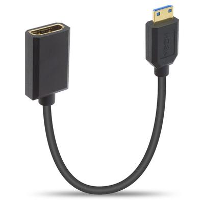 Duttek 8K Mini HDMI To HDMI Extension 48Gbps Mini HDMI Male To Female Cable for Graphics and Cable, Ultra-Thin Cameras, Camcorders, Cards, Laptops,