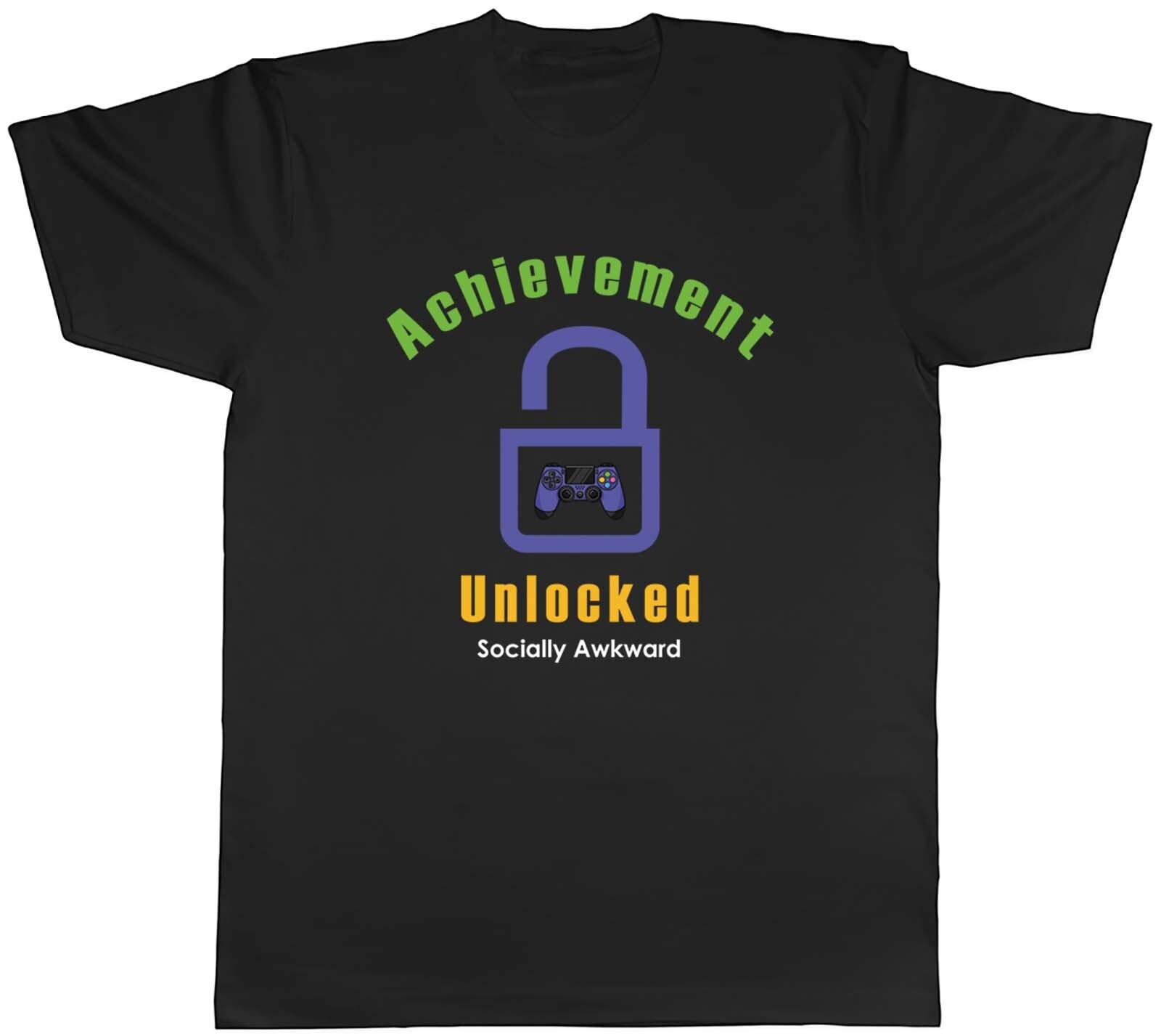 Achievement Unlocked Mens T-Shirt Video Gaming Gamer Tee Gift XXXL
