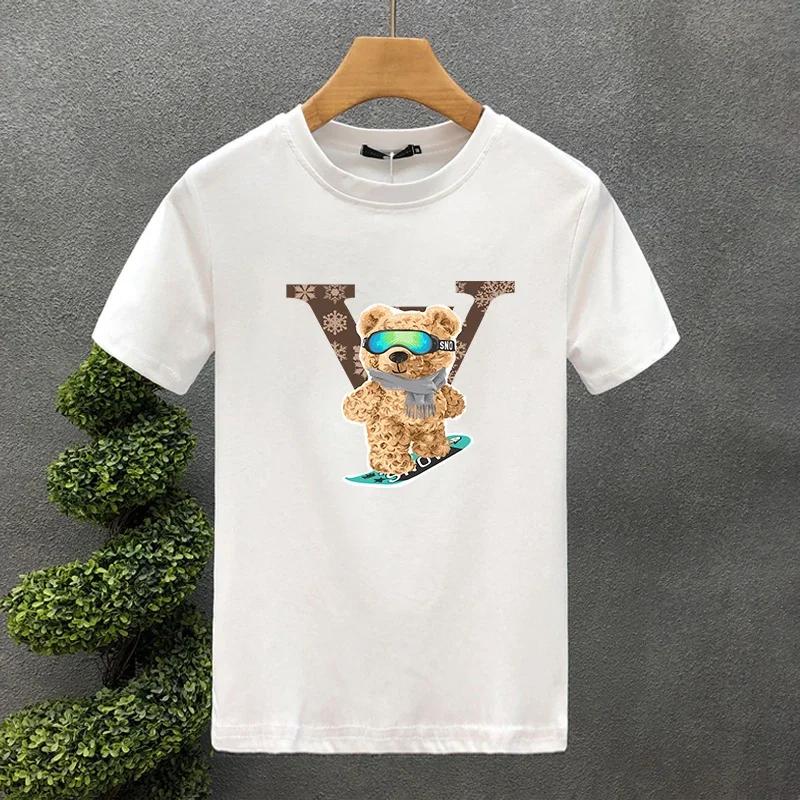 and WoSkateboard Print Short Sleeve T-Shirt High Quality Luxury Brand Shirt 100% Cotton Harajuku Summer Novelty