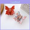 Vibrant Gradient Pink And Orange Acetate Butterfly Hair Clip For Stylish Women