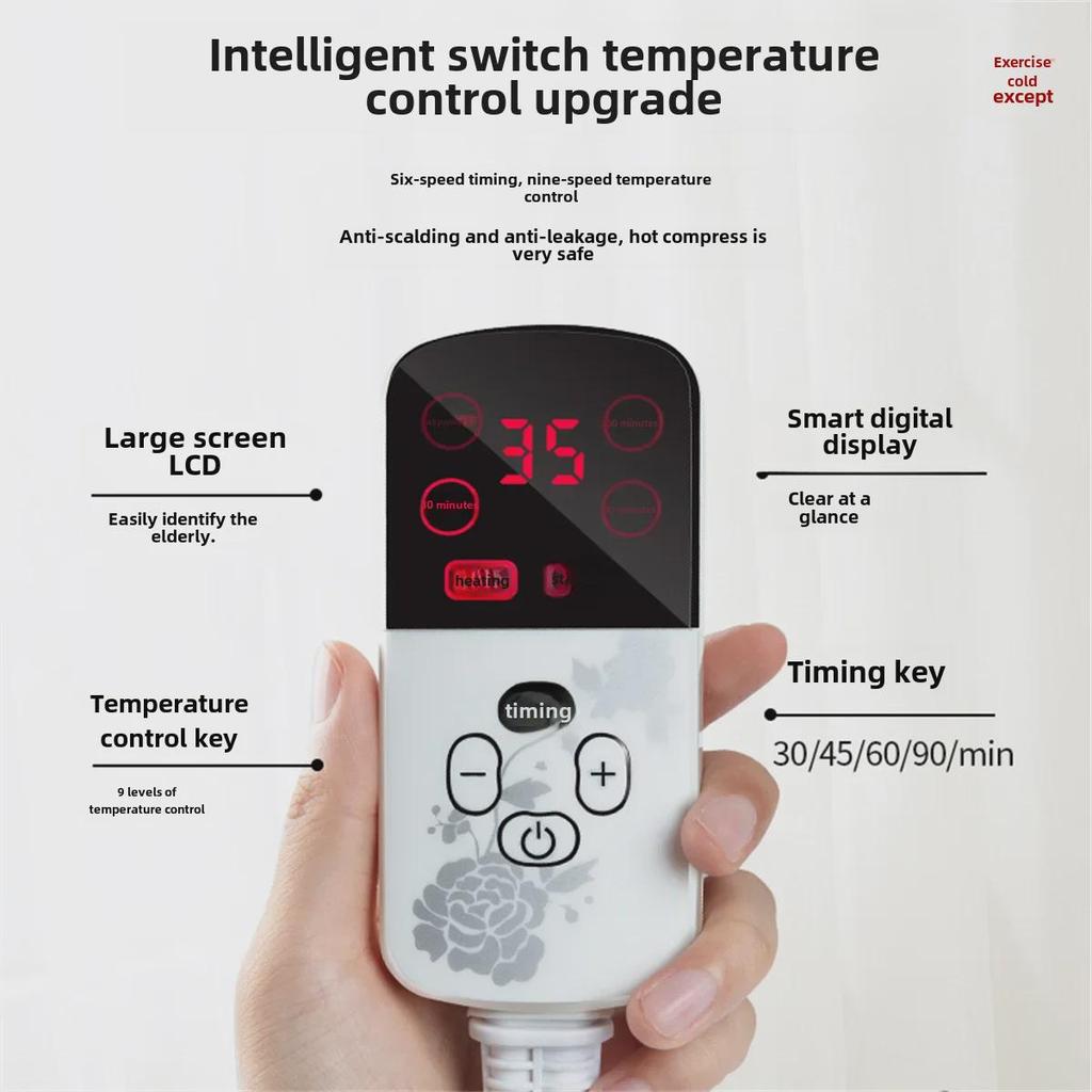 Дубовий Полин Електричний Нагрівальний Компрес: Пояс з великою морською сіллю для полегшення болю в плечі, шиї та попереку - Ідеальний подарунок для батьків.