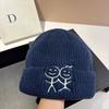 Winter Knit Beanie Women Cute Embroidered Warm Hat Same Style As Figure Outdoor Casual