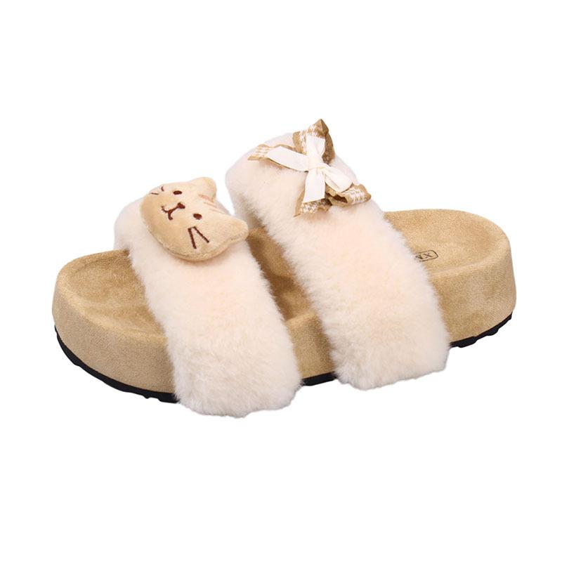 2025 winter new butterfly cotton slippers indoor plush warm slippers women plush cute home winter warm