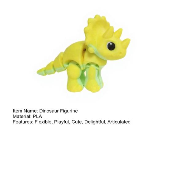3D-gedruckte bewegliche Dinosaurierfigur, Mini flexible Dino-Figuren, Niedliches bewegliches Sammlertier-Spielzeug für Kinder, Erwachsene