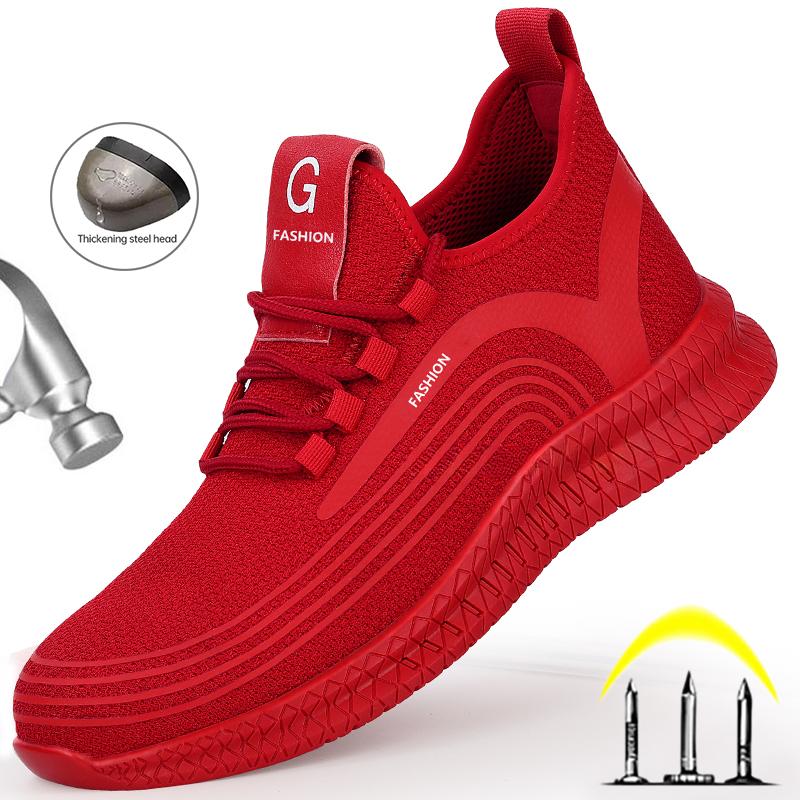 Herren Sport Sicherheitsschuhe Atmungsaktive Damen Arbeitsschuhe Anti-Smash Leichte Arbeitsschuhe Herren Stahlkappenschuhe Sicherheitsarbeitsstiefel