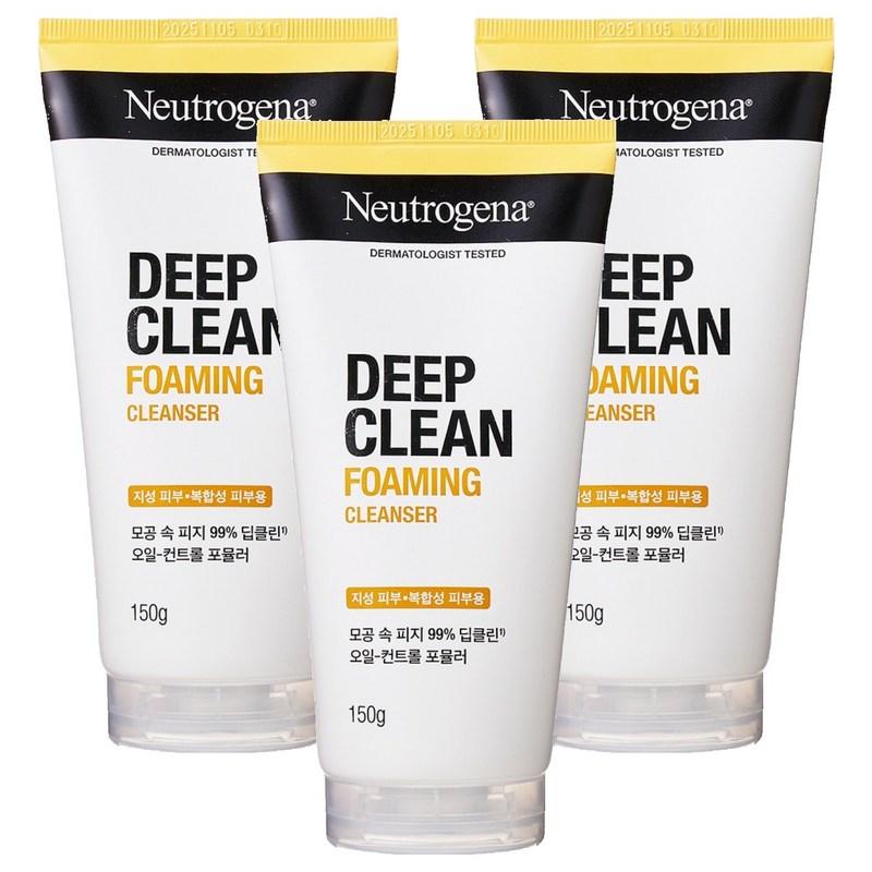 Neutrogena Deep Clean Foaming Cleanser, 150g, 3 pcs