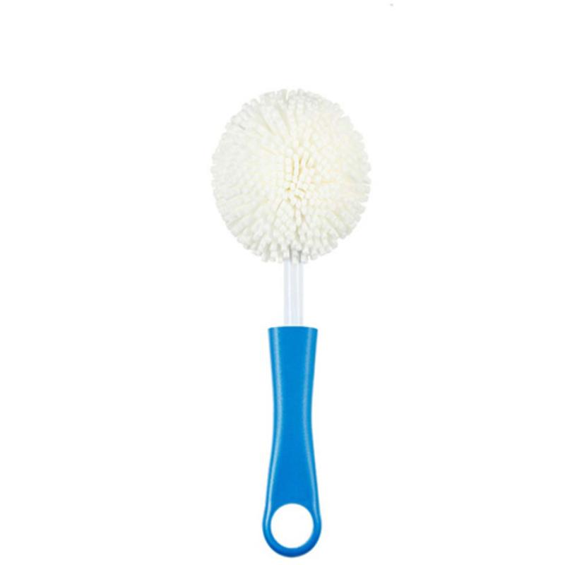 Glass Cleaning Brush Set Long Handle Bottle Decanter Wine Glass Cleaning Brush For Kitchen Glassware Cleaning Tool Household Use Kit 25cm синий
