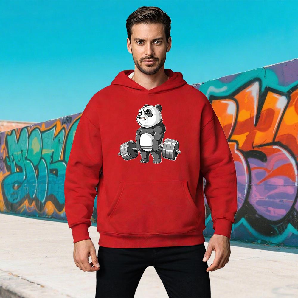 Men's Large Cartoon Animal Pattern Sweatshirts Autumn/Winter Sprotswear Leisure Loose Large Hoodies Men High Brand Fashion Tops