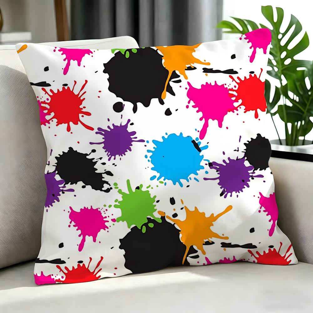 CColor Splash Graffiti Allover Print Cushion Cover Cushion Cover Set Pcs x x x Pillowcase Decorative Sofa HomeDecor