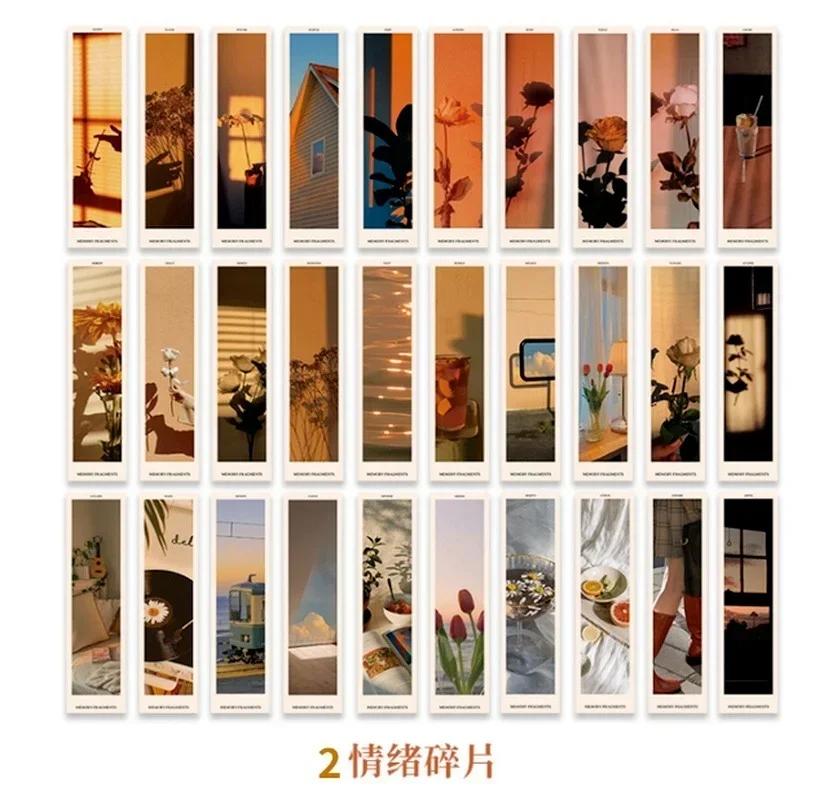 30Pcs Set of Ins Hand Account Diy Decoration Material Gift Blessing Message Card Bookmarks Japanese Stationery School Supplies