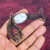 Rainbow Moonstone Pendant Fish Design Pendant Copper Wire Wrap Gemstone Jewelry