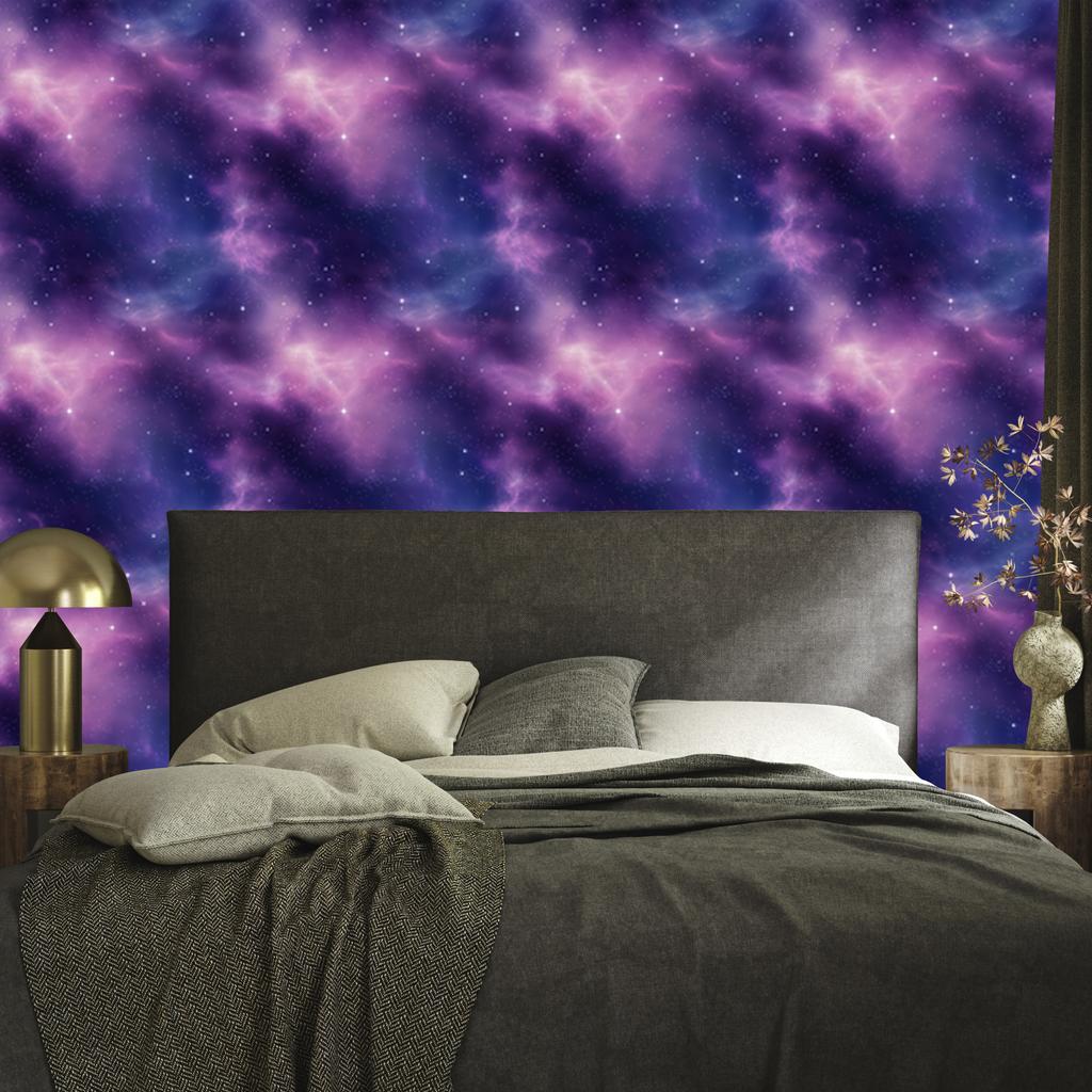 Watercolor Galaxy Wallpaper Violet and Indigo for Living Room and Bedroom 50x1000