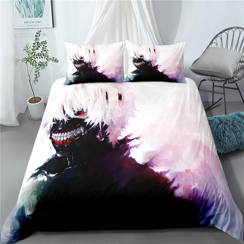 =Anime Tokyo Ghoul 3D Printed Bedding Set Duvet Covers Pillowcases Comforter Bedding Set Bedclothes Bed Linen