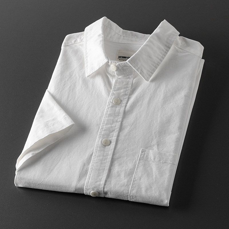 Export Original Tail Single Cut Label Short Sleeve Export White Shirt
