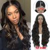 SOKU Burgundy Synthetic Lace Front Wig For Women 30 Inch Long Body Wave Side Part Transparent Lace Wigs Heat Resistant Fiber