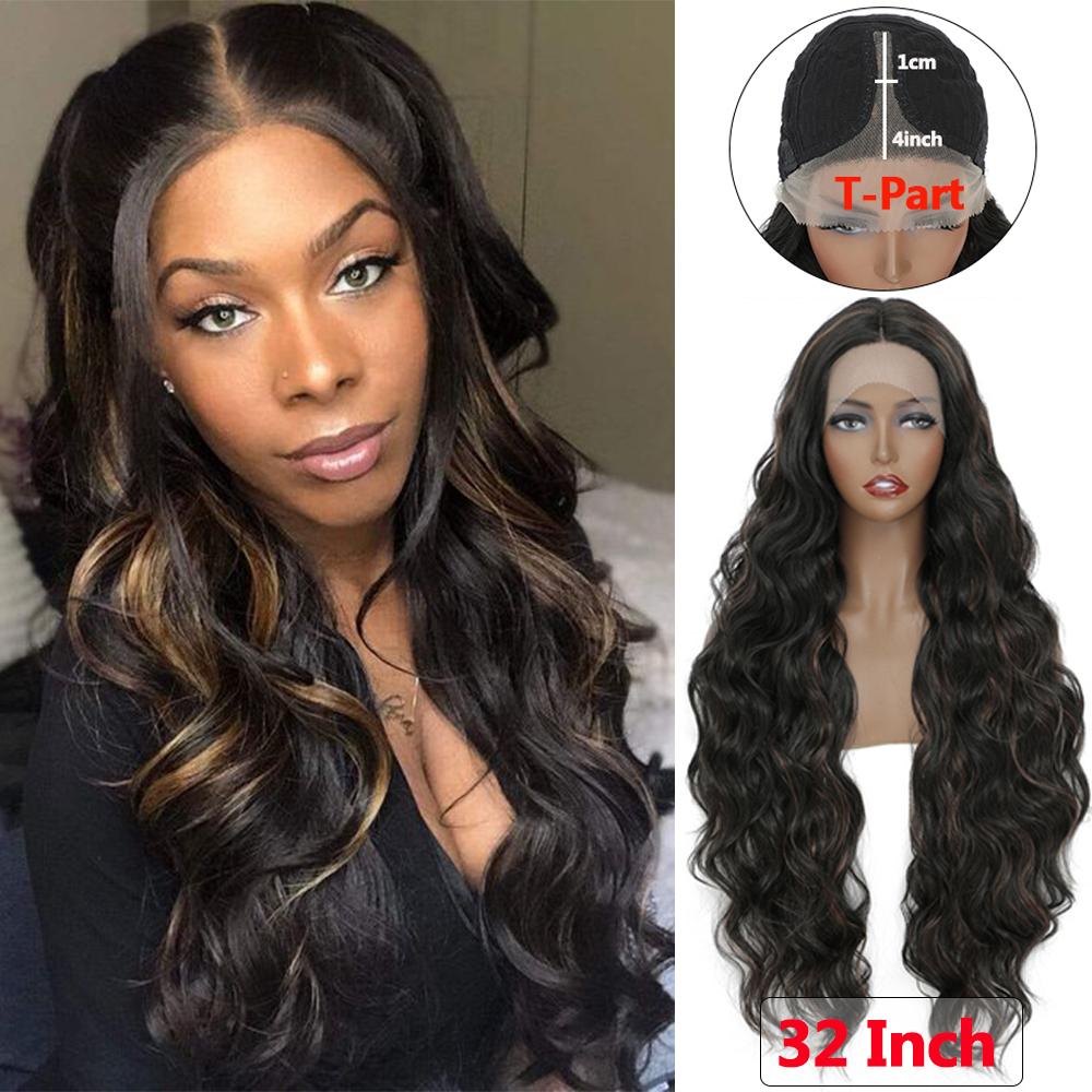 SOKU Burgundy Synthetic Lace Front Wig For Women 30 Inch Long Body Wave Side Part Transparent Lace Wigs Heat Resistant Fiber