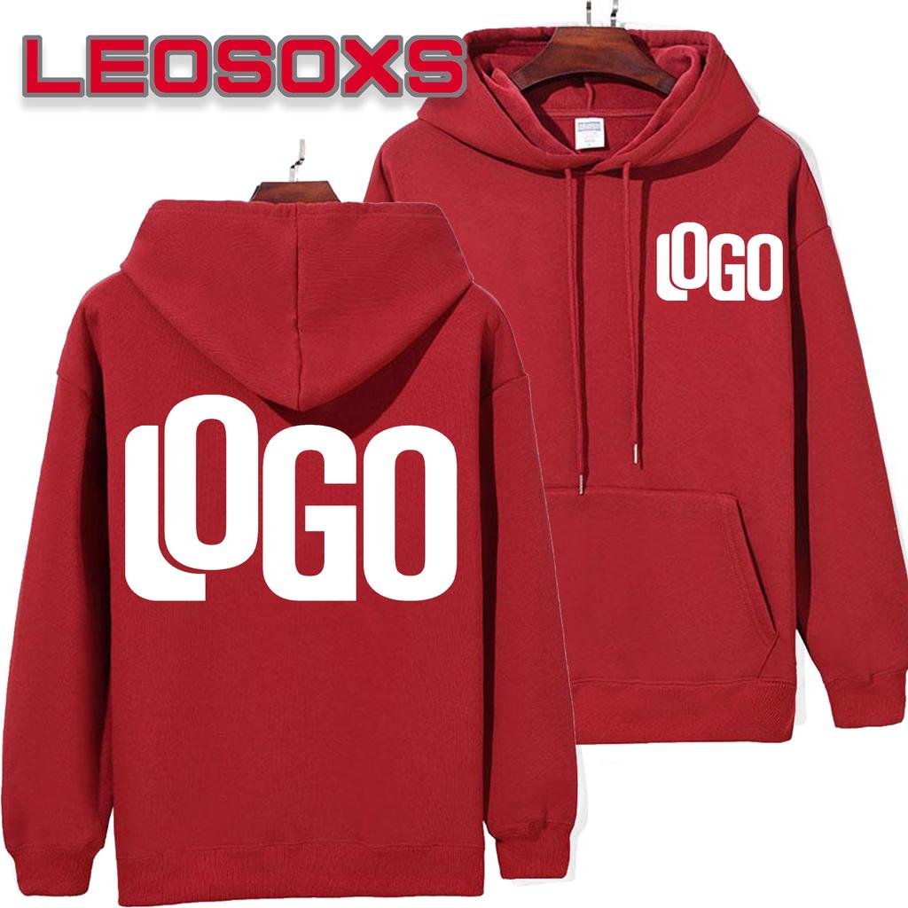 DIY Pattern Custom LOGO 09 Heavy Cotton Plus Velvet Hooded Sweater Men's Thick Black Polar Fleece Pullover
