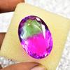 Sapphire 96.65 Ct Lab Created Bi-Color Oval Rare Certified Loose Gemstone