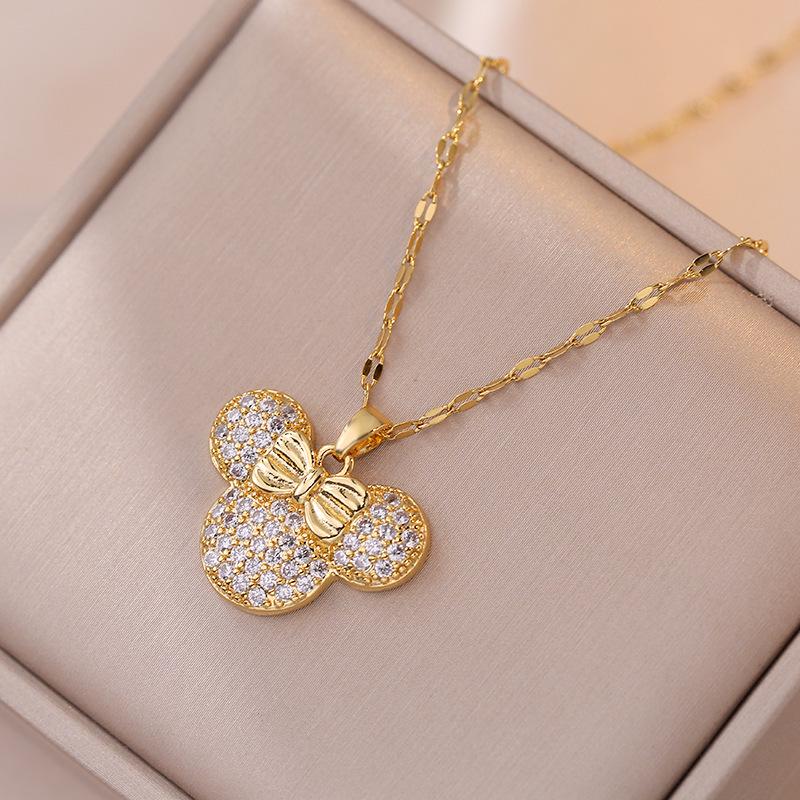 Trendy Full Diamond Mouse Pendant Necklace - Perfect Birthday Gift for Women and Best Friends