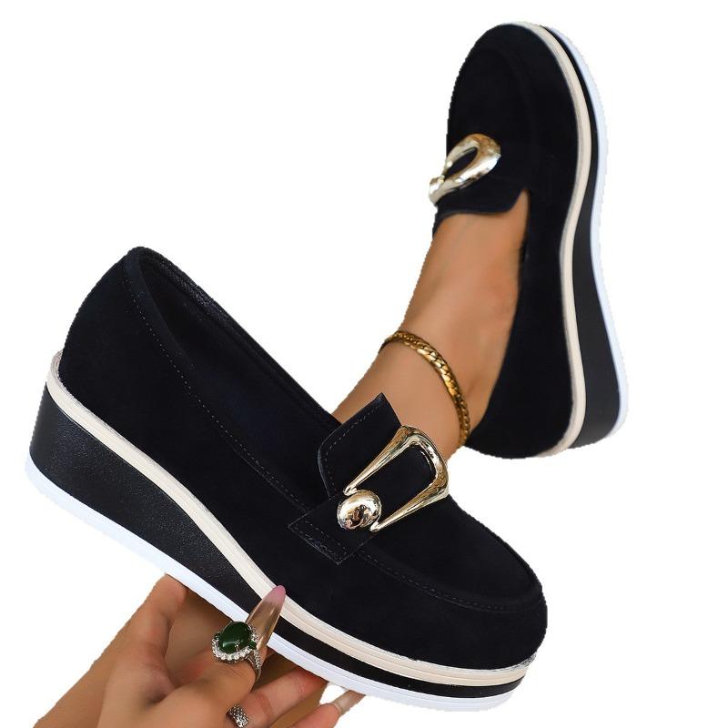 Large Size Sponge Cake Thick-soled New Style Platform Heel Heightening Single Shoes