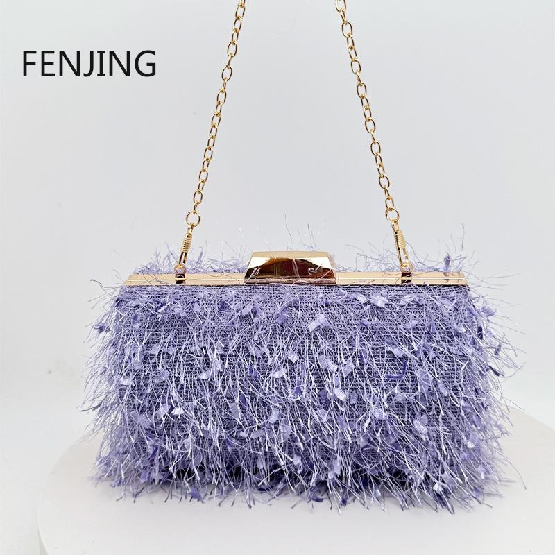 Fashion Tassel Clutch Bag Sling Shoulder Bags Handbags for Women Designer Luxury Evening Party Clutches Purse 2024 Sac A Main