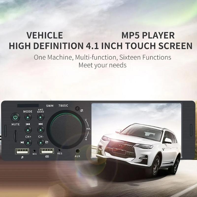 Multimedia Player Receiver Car Stereo Single Din MP5 Player Bluetooth-compatible Car Radio