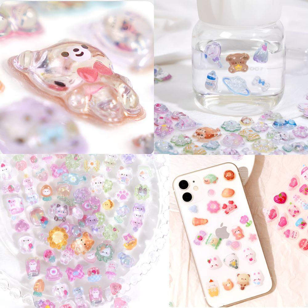 3D Puffy Stickers Set 10pcs Cute Scrapbook Phone Deco Stickers Kawaii