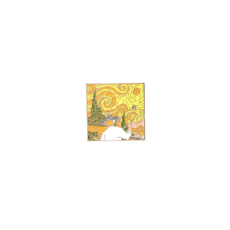 Versatile Metal Pins With Unique Oil Painting Designs For Fashionable Brooch Accessories