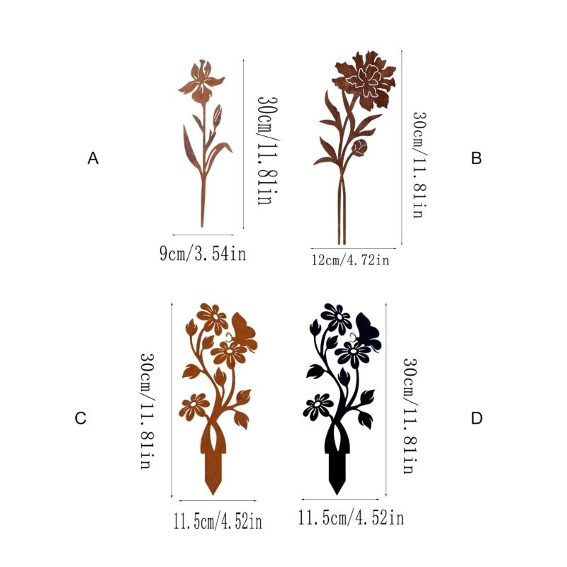 Weather Resistant Iron Garden Art Suitable For Lawn Decoration Outdoor Flower Bed Stakes Landscape Design Plant Support