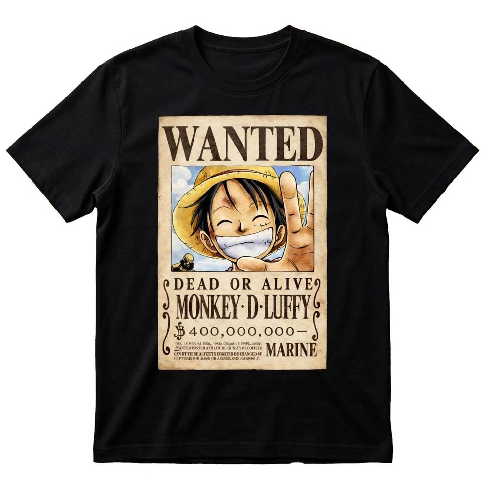 One Piece Monkey D Luffy Wanted Poster Graphic TShirt Anime Tee Gift Unisex S