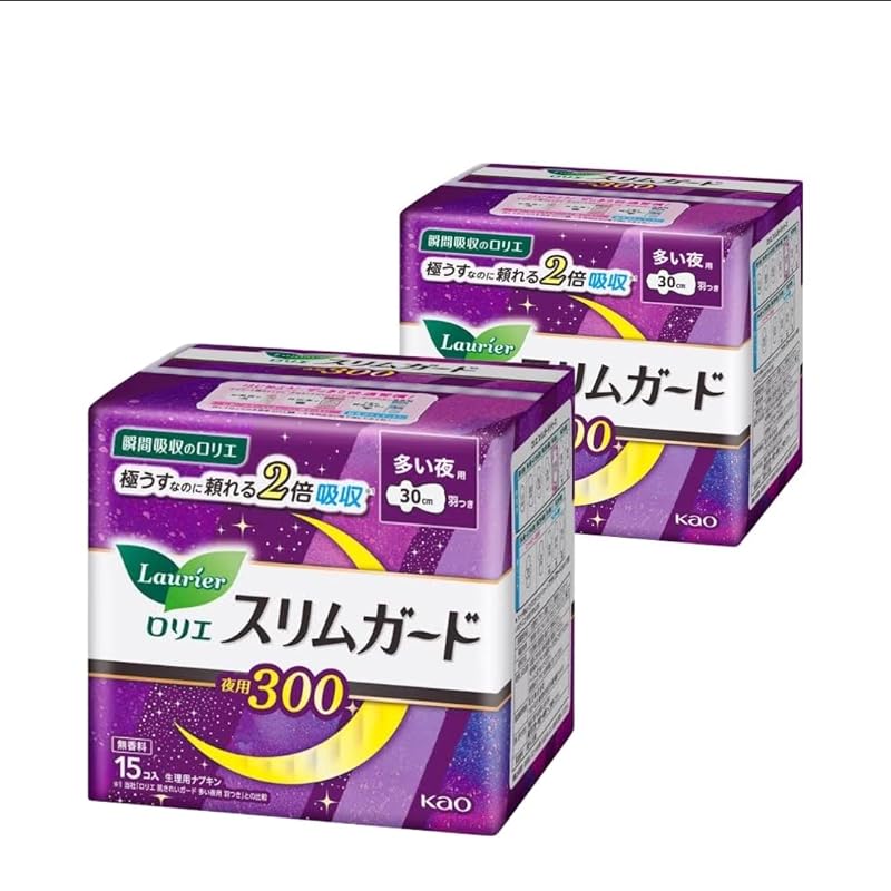 

[Bulk purchase] Laurier slim guard 30cm 300 For many nights Unscented 15 pieces x 2 napkin