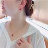 Exquisite Purple Gold-Plated Rose Gold Inlaid Redstone Pendant, Female Simple Temperament, Light Luxury Fashion Classic Colored Gold Necklace