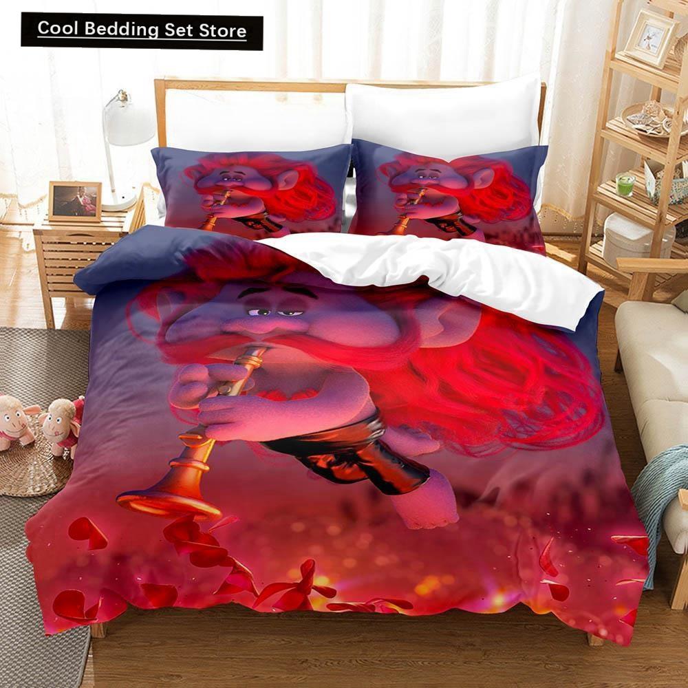3D Print Cartoons Bed Sheet Set Trolls Bedding Set Single Twin Full Queen King Size Bed Set Adult Kid Bedroom Duvet cover Sets