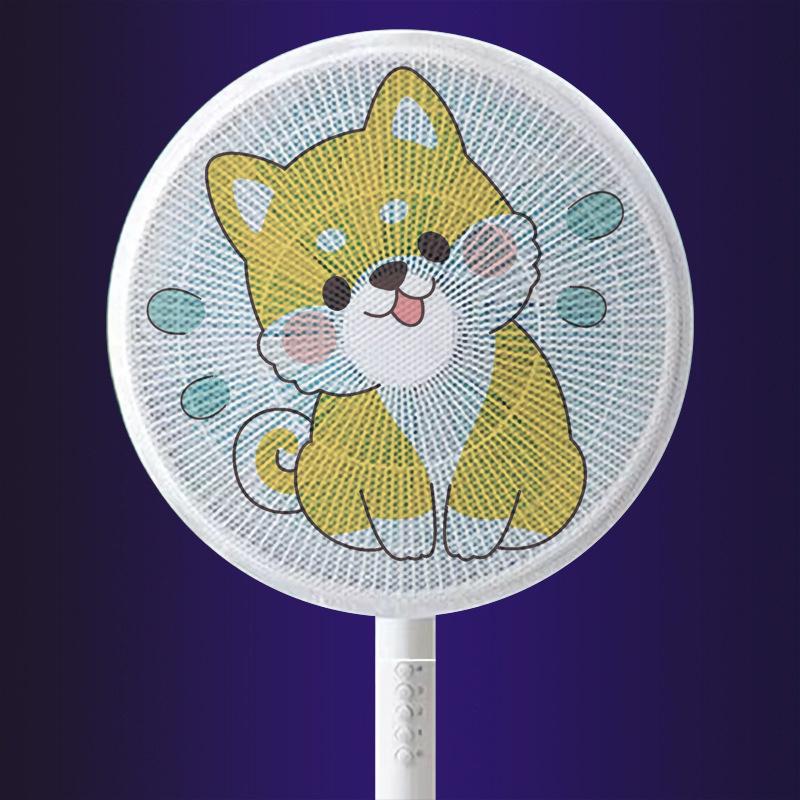 Cartoon Pattern Fan Protection Covers Kids Finger Guards 16-18 Inch Safety Mesh Net Round Fan Child Baby Anti-Pinch Electric Net A8