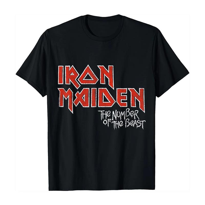 2025 Summer Popular Band Fer Maiden Iron Maiden Dark Rock Punk Loose Retro Short-sleeved T-shirt Women Clothing Graphic T Shirts
