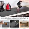 Silicone Coffee Mat Compartmental Design Coffee Bar Mat Waterproof Coffee Counter Mat with Raised Edges Reusable Coffee Maker