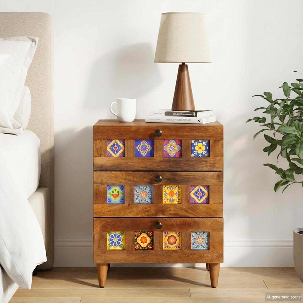 Nightstand Brown 50 x 33 x 62 cm Solid Wood Mango