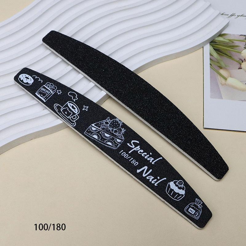 1Pcs Black Nail Files For Manicure Sanding Double Sided Nail File 100-240Grit Nail Art Care Tools High Quality Polishing Tools