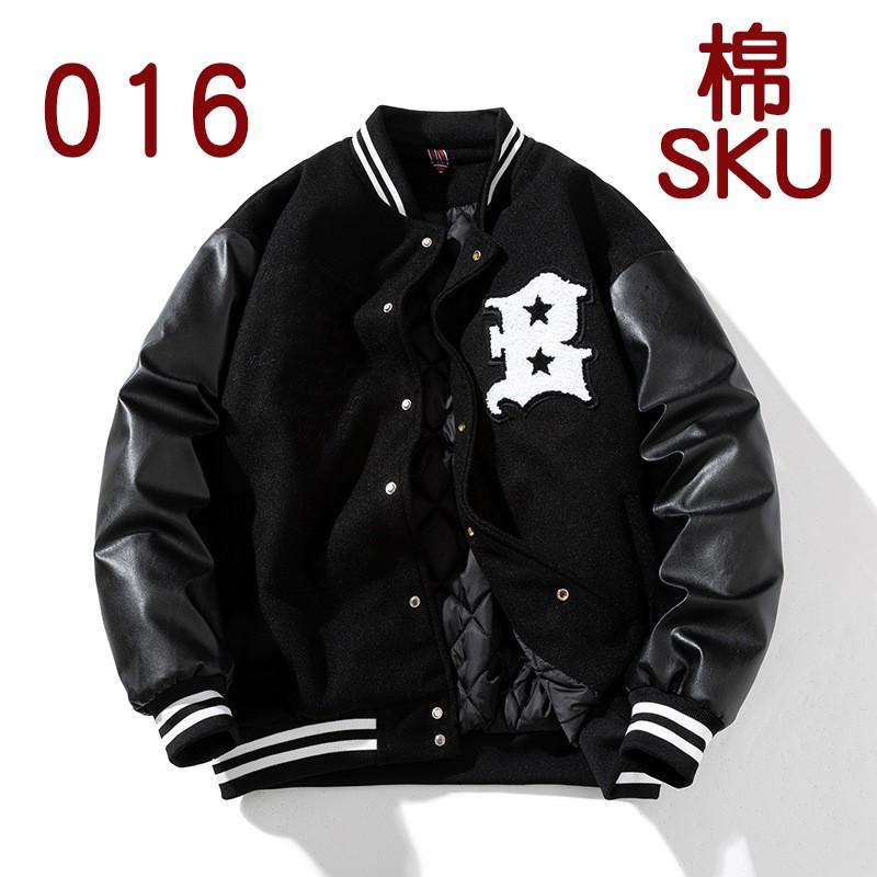 Mens Vintage Winter Thickened Baseball Jacket With Embroidery Wool PU Leather Patchwork Loose Fit