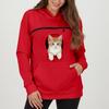 Women's Color Hoodie Loose Fit Casual Sweatshirt for Small Dogs and Cats